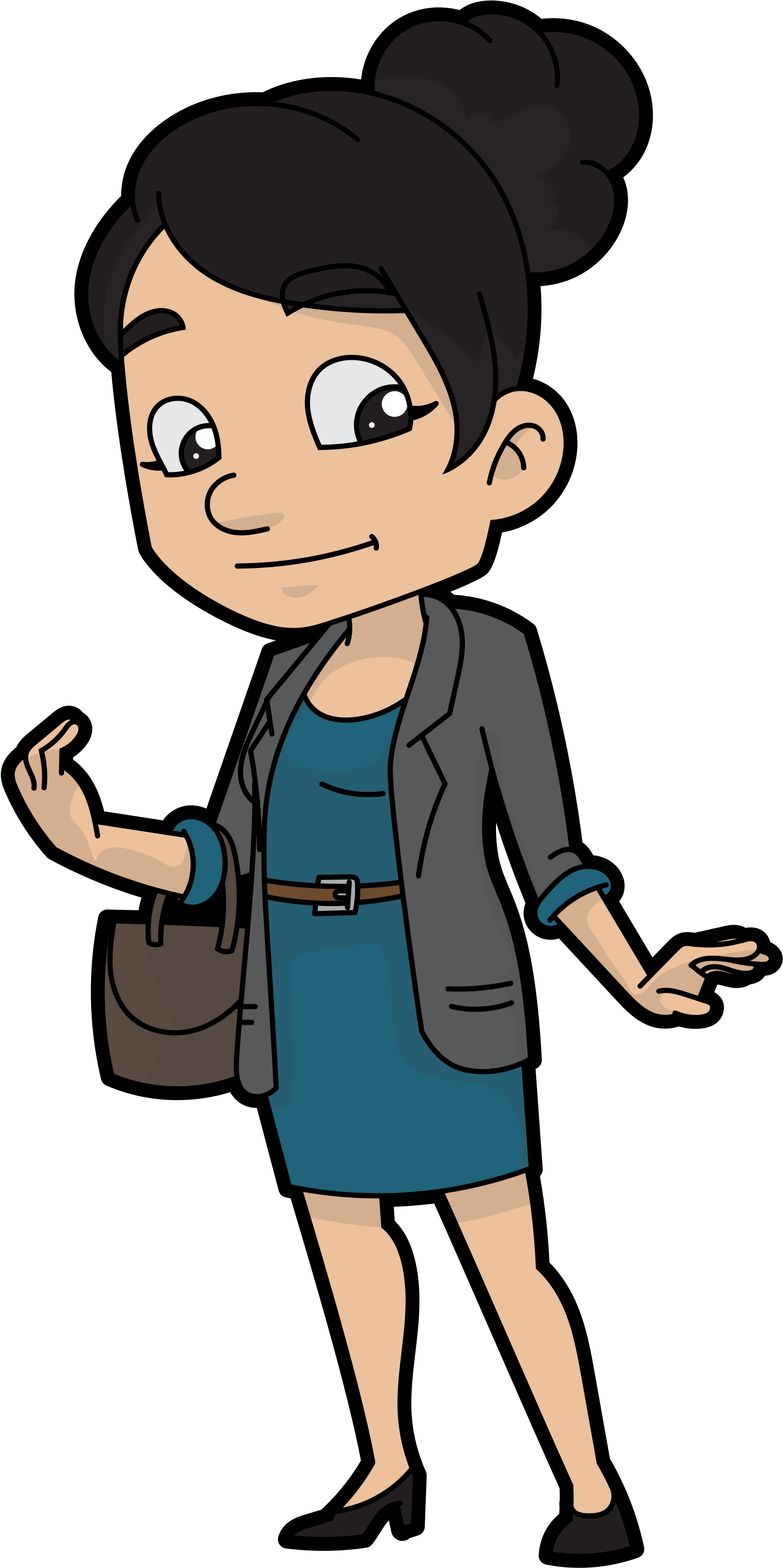 Professional Woman Cartoon Character PNG Image