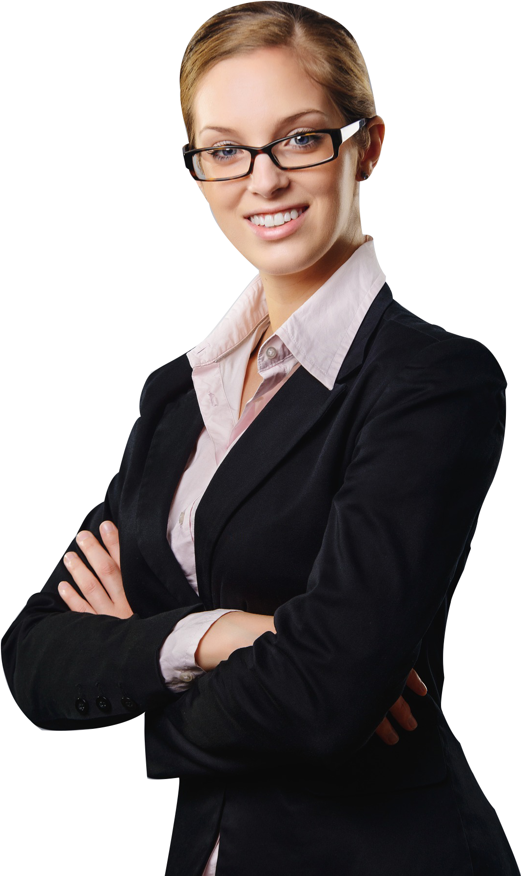 Professional Woman Confident Pose PNG Image