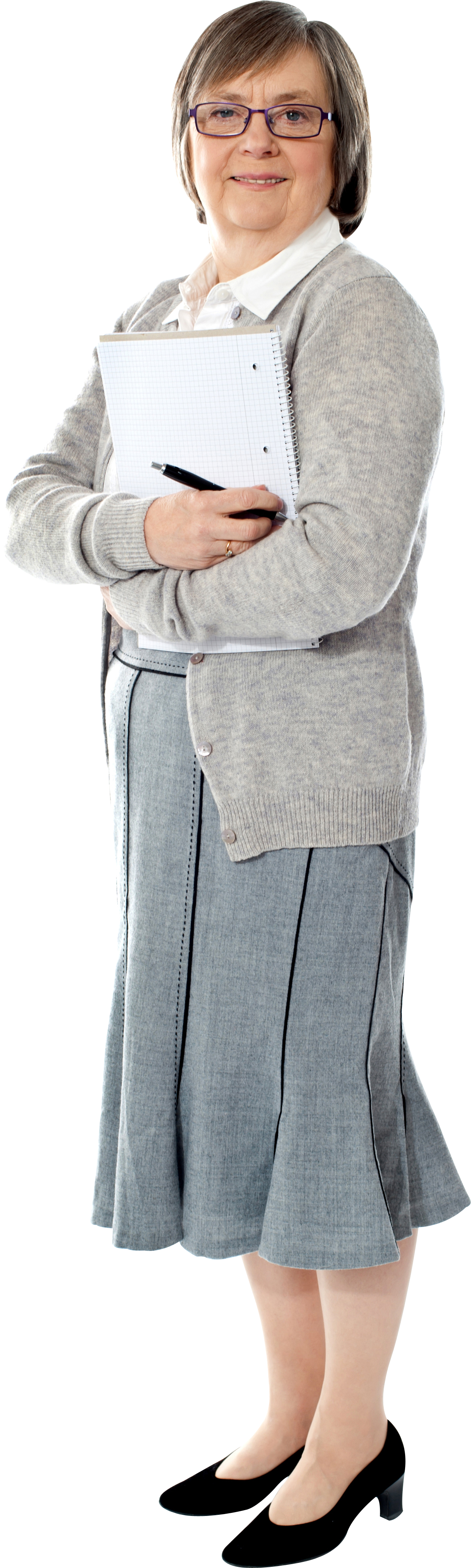 Professional Woman Holding Notepad PNG Image