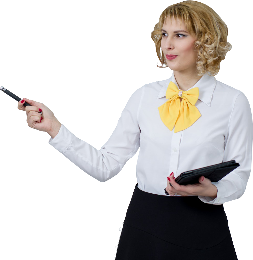 Professional Woman Presenting Point_768x789.png PNG Image