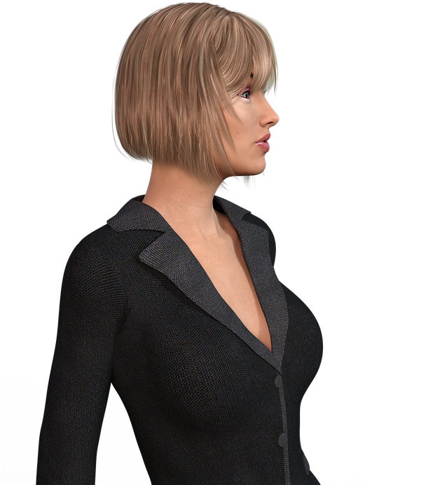 Professional Woman Profile View PNG Image