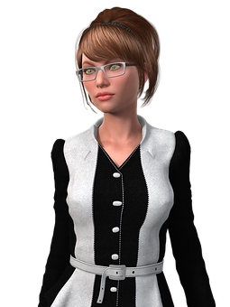 Professional Woman3 D Character PNG Image