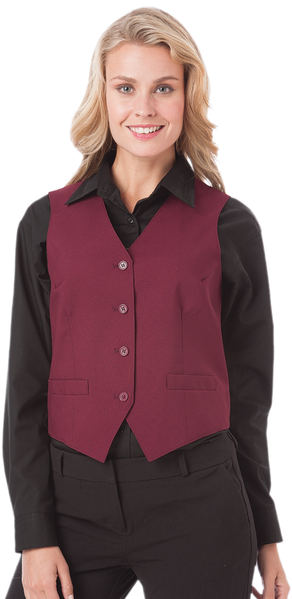 Professional Womanin Maroon Vestand Black Attire PNG Image