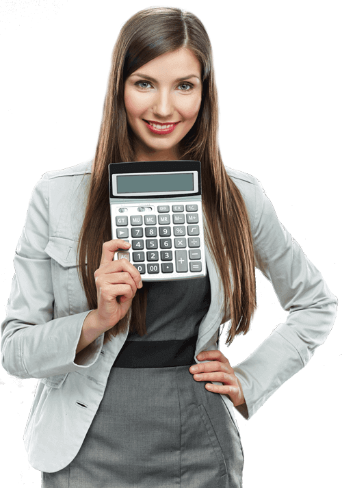 Professional Womanwith Calculator PNG Image