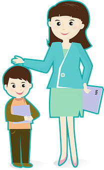 Professional Womanwith Child Illustration PNG Image