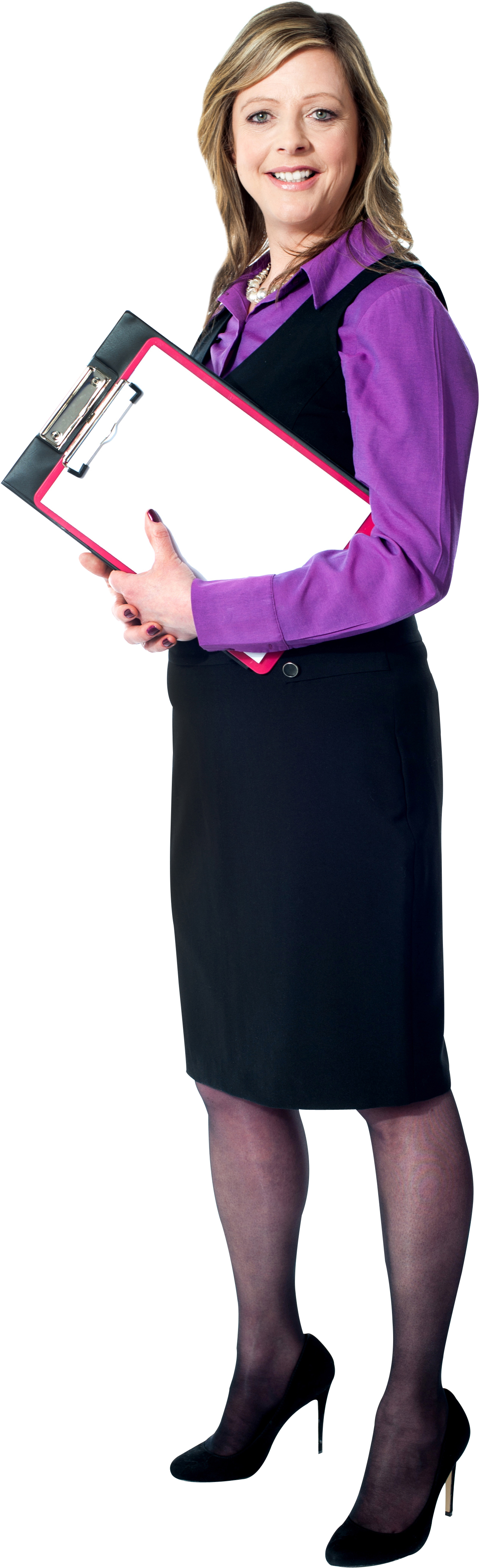 Professional Womanwith Clipboard PNG Image