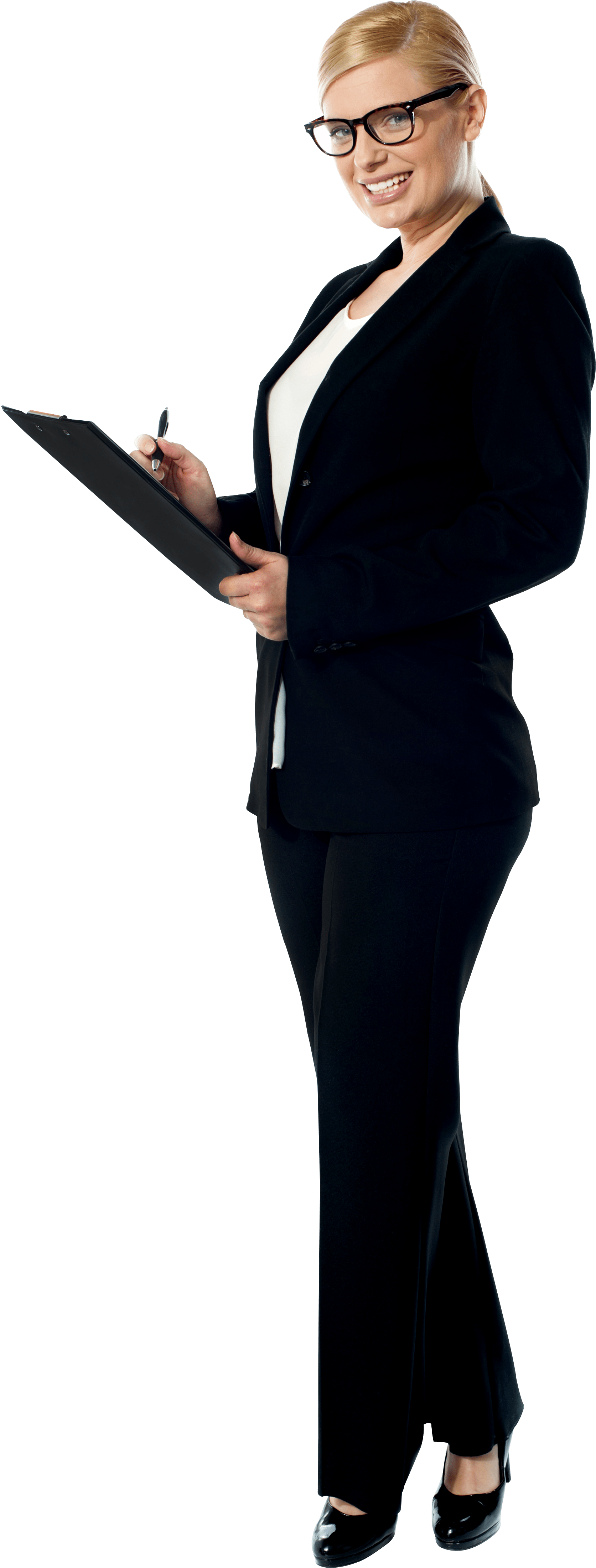 Professional Womanwith Clipboard PNG Image