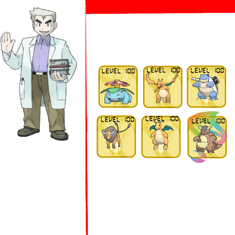 Professor Oakand Pokemon Team PNG Image