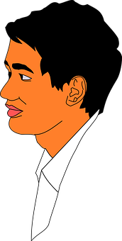 Profileof Cartoon Manin Suit PNG Image