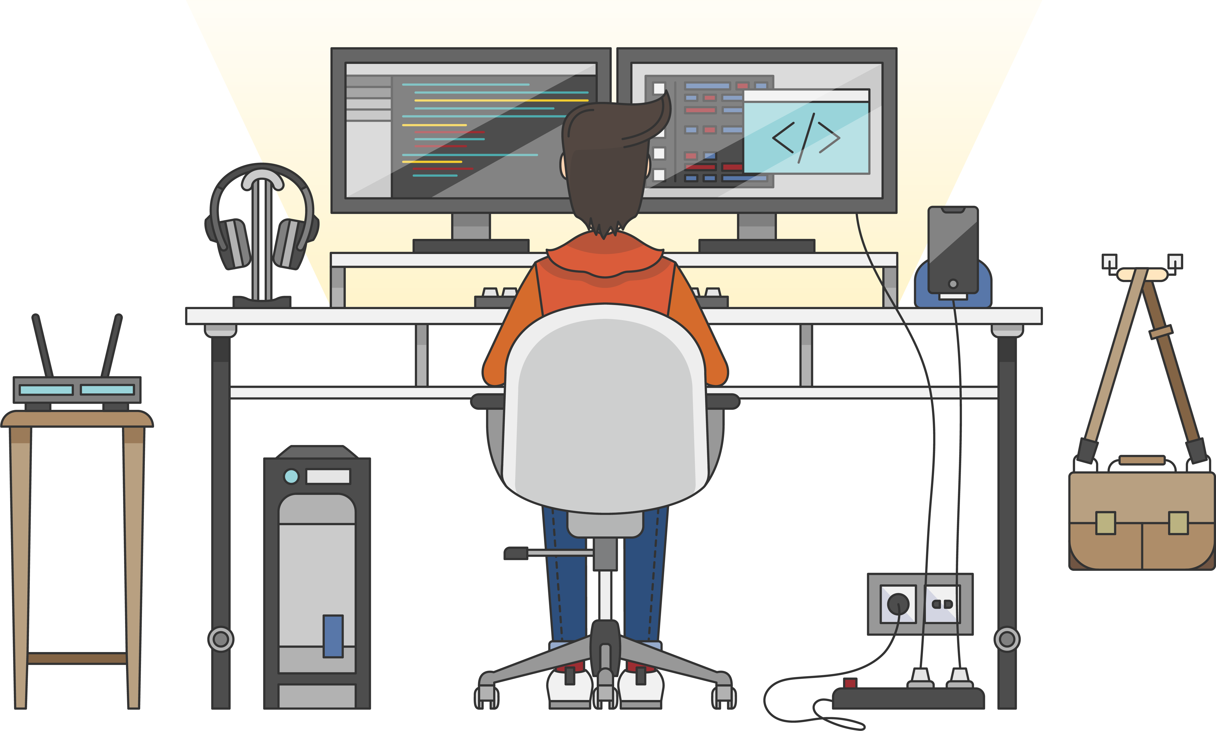 Programmer Workstation Setup PNG Image