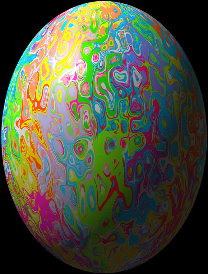 Psychedelic Easter Egg PNG Image