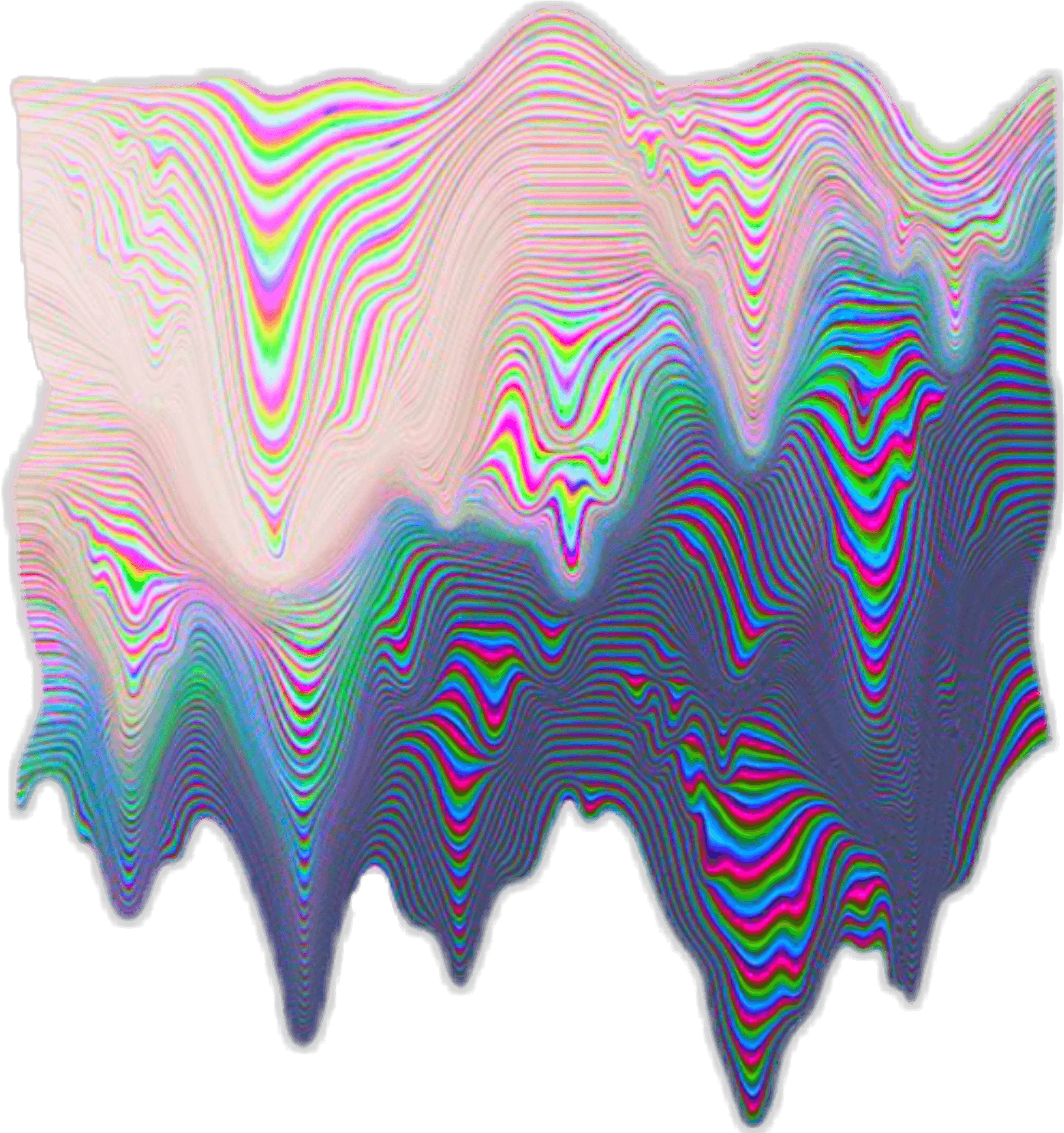 Psychedelic Glitch Waveform PNG Image