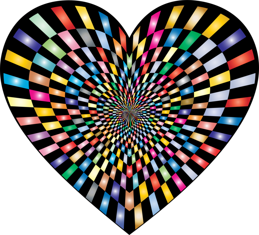 Psychedelic Heart Illusion PNG Image