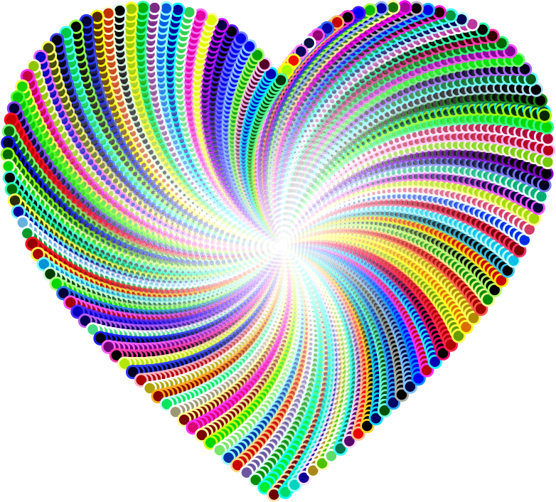 Psychedelic Heart Vortex PNG Image