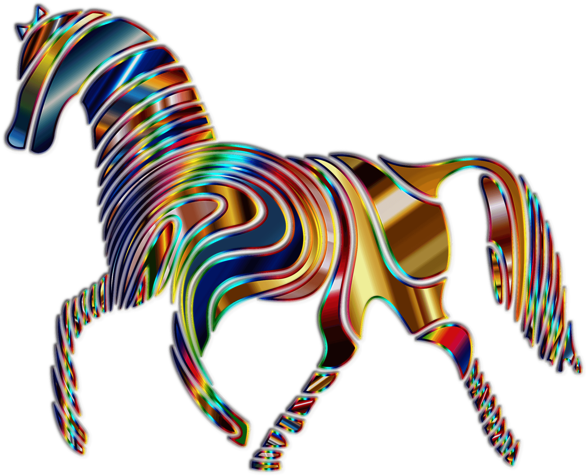 Psychedelic Horse Artwork PNG Image