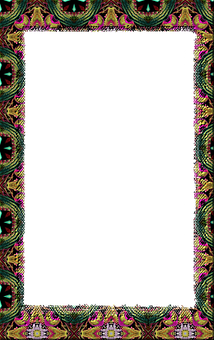 Psychedelic Pattern Frame PNG Image