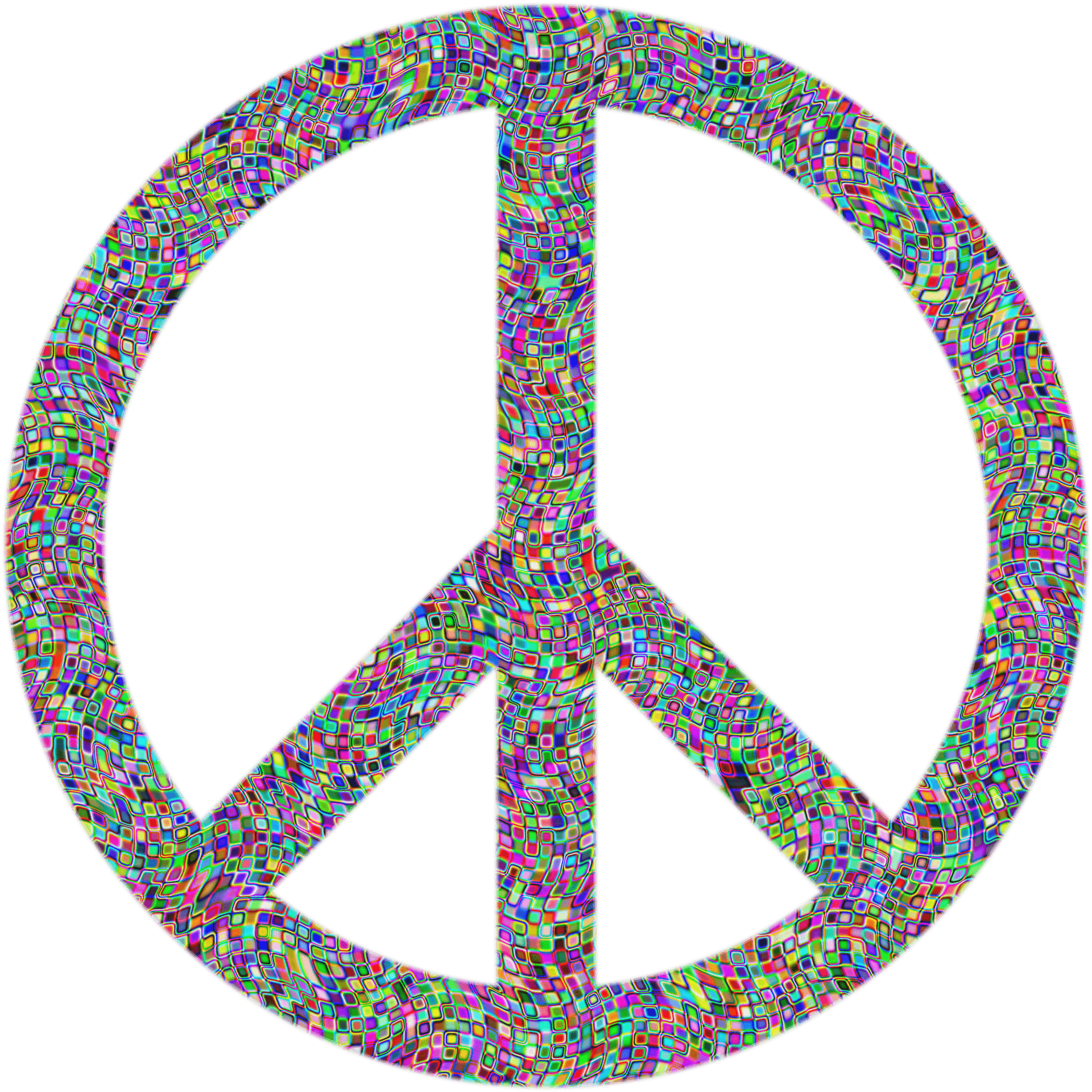 Psychedelic Peace Symbol PNG Image