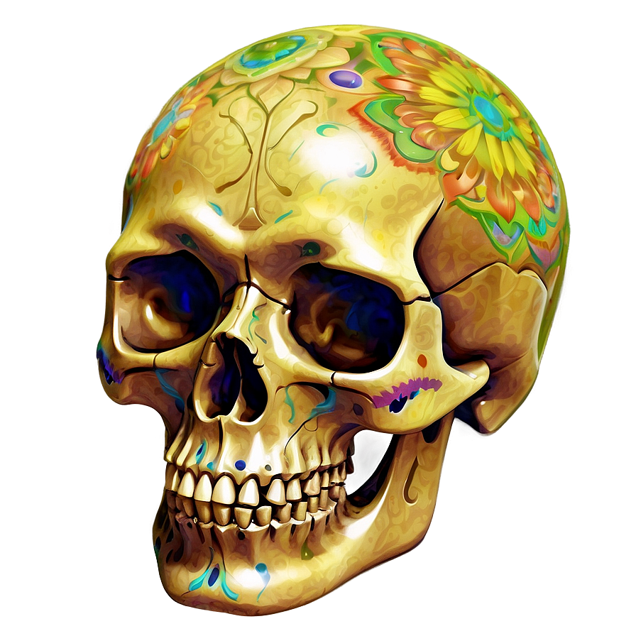 Psychedelic Skull Artwork Png A PNG Image