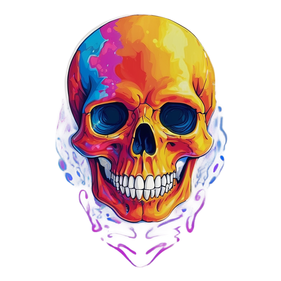 Psychedelic Skull Artwork Png D PNG Image