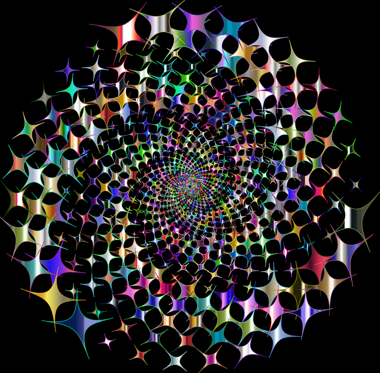 Psychedelic Starburst Pattern PNG Image