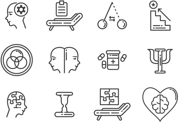 Psychology Concept Icons Set PNG Image