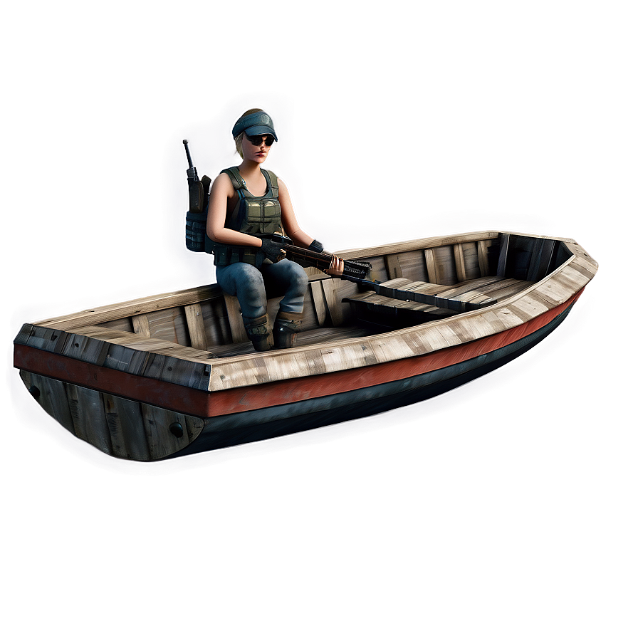 Pubg Character In Boat Png Iun32 PNG Image