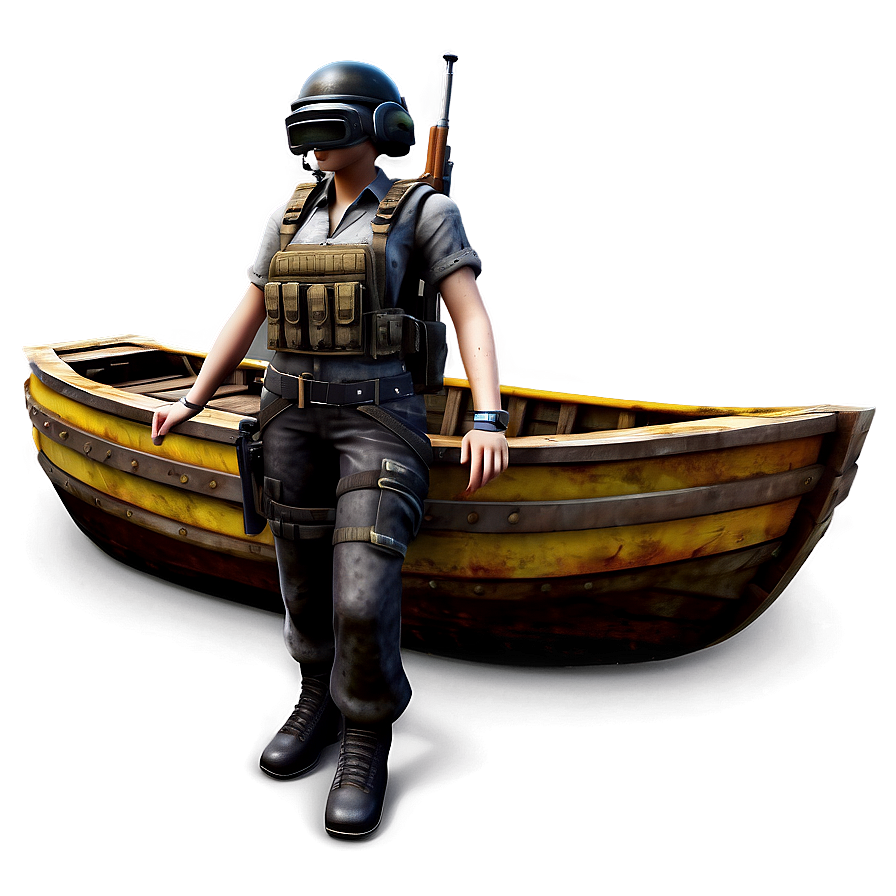 Pubg Character In Boat Png Tkc PNG Image