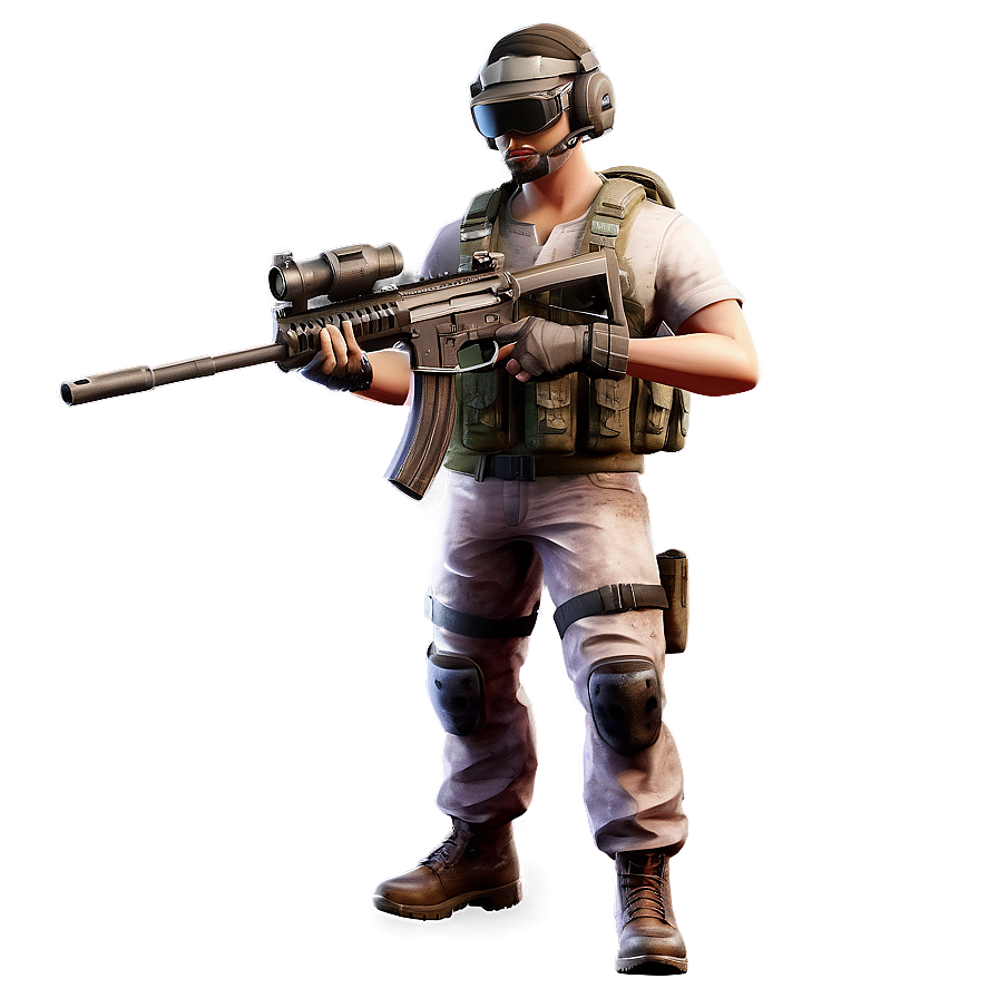 Pubg Character With M416 Rifle Png Emr30 PNG Image