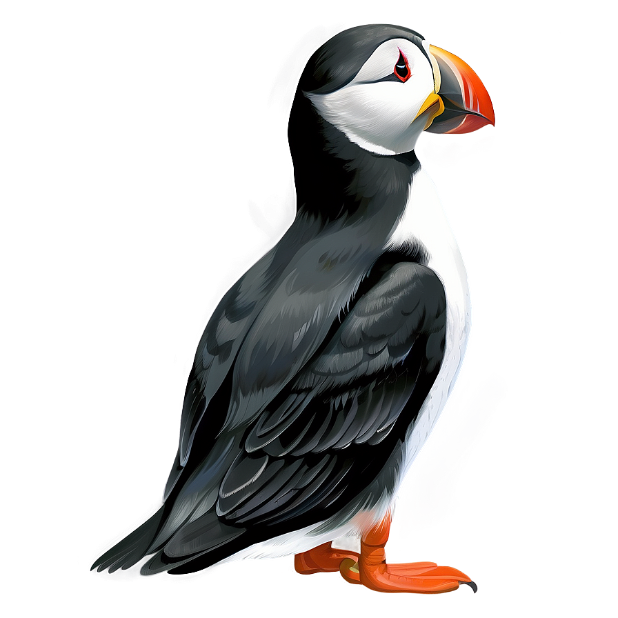 Puffin Black And White Png Env15 PNG Image