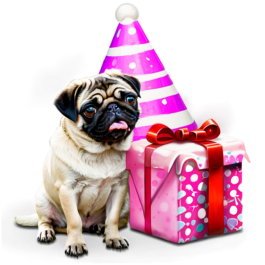 Pug Birthday Party Png 05232024 PNG Image