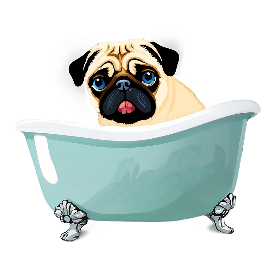 Pug In Bath Png 05232024 PNG Image