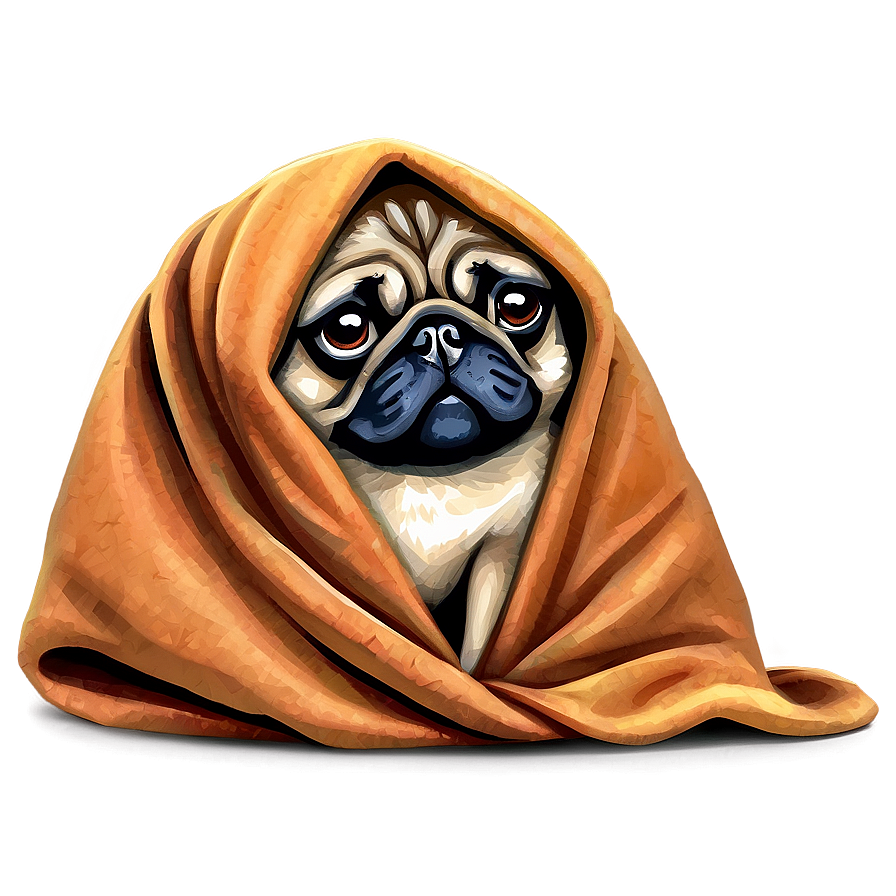 Pug In Blanket Png 05232024 PNG Image