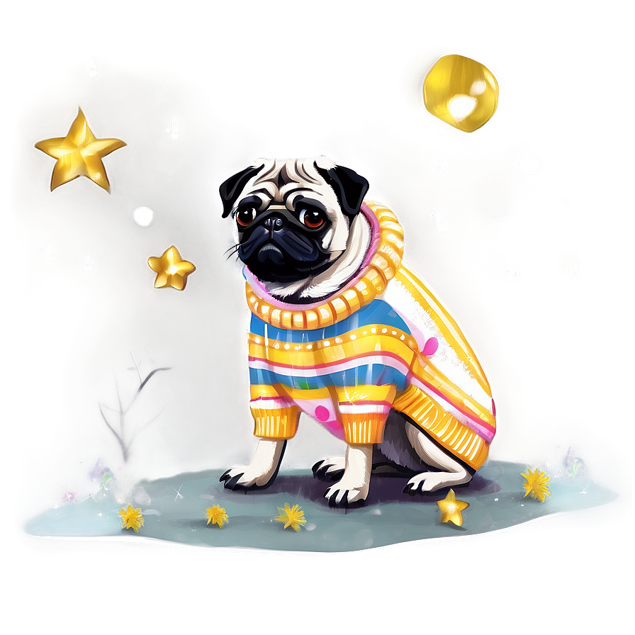 Pug In Sweater Png Dvn98 PNG Image