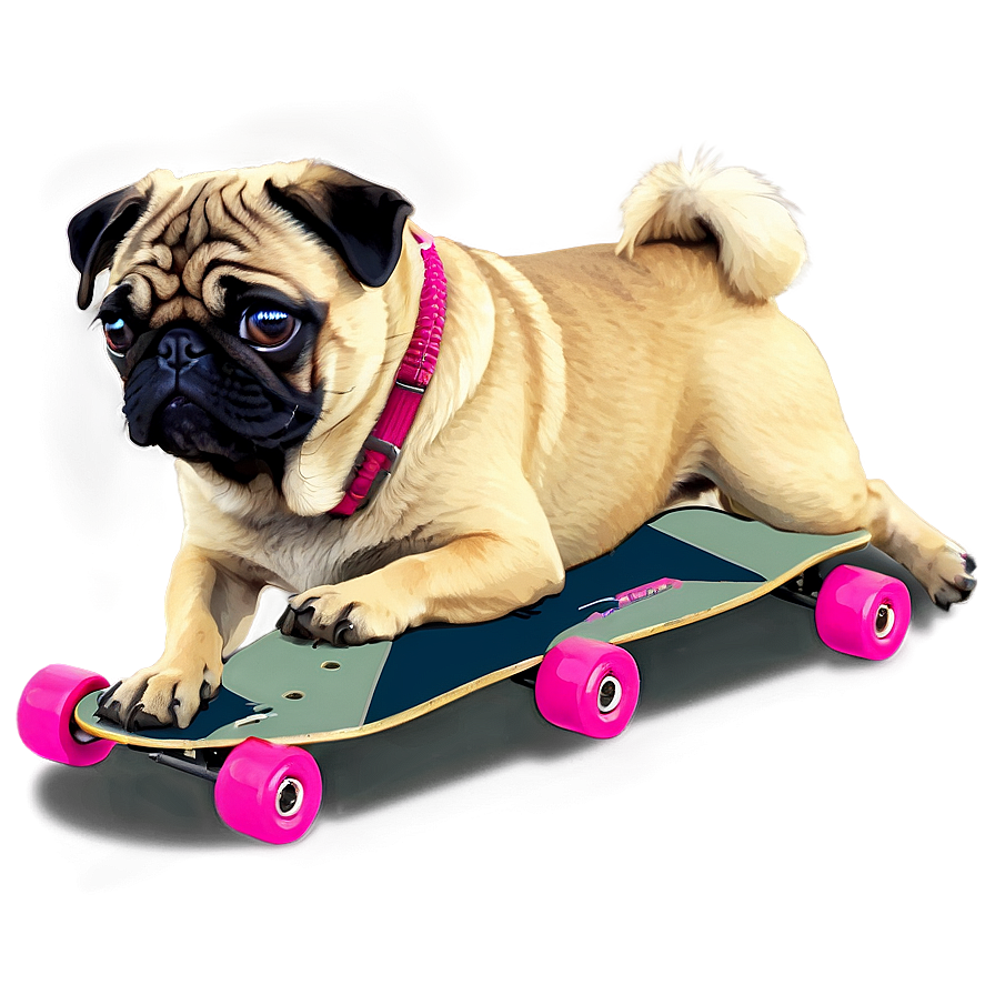 Pug On Skateboard Png 05232024 PNG Image