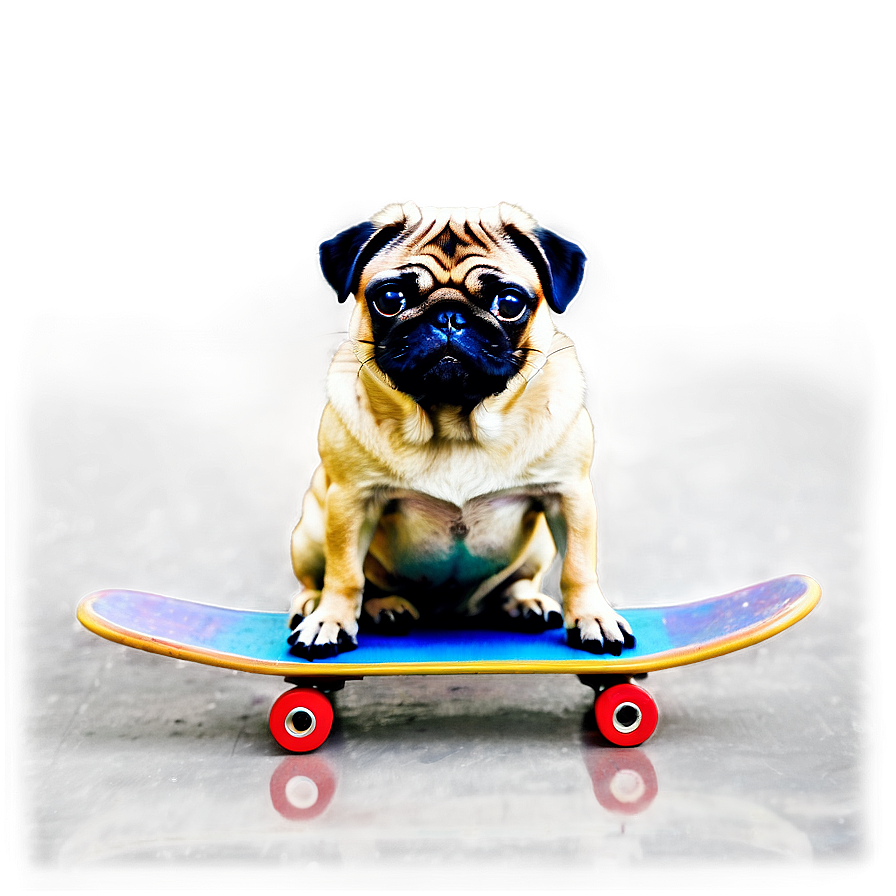 Pug On Skateboard Png Xxj87 PNG Image