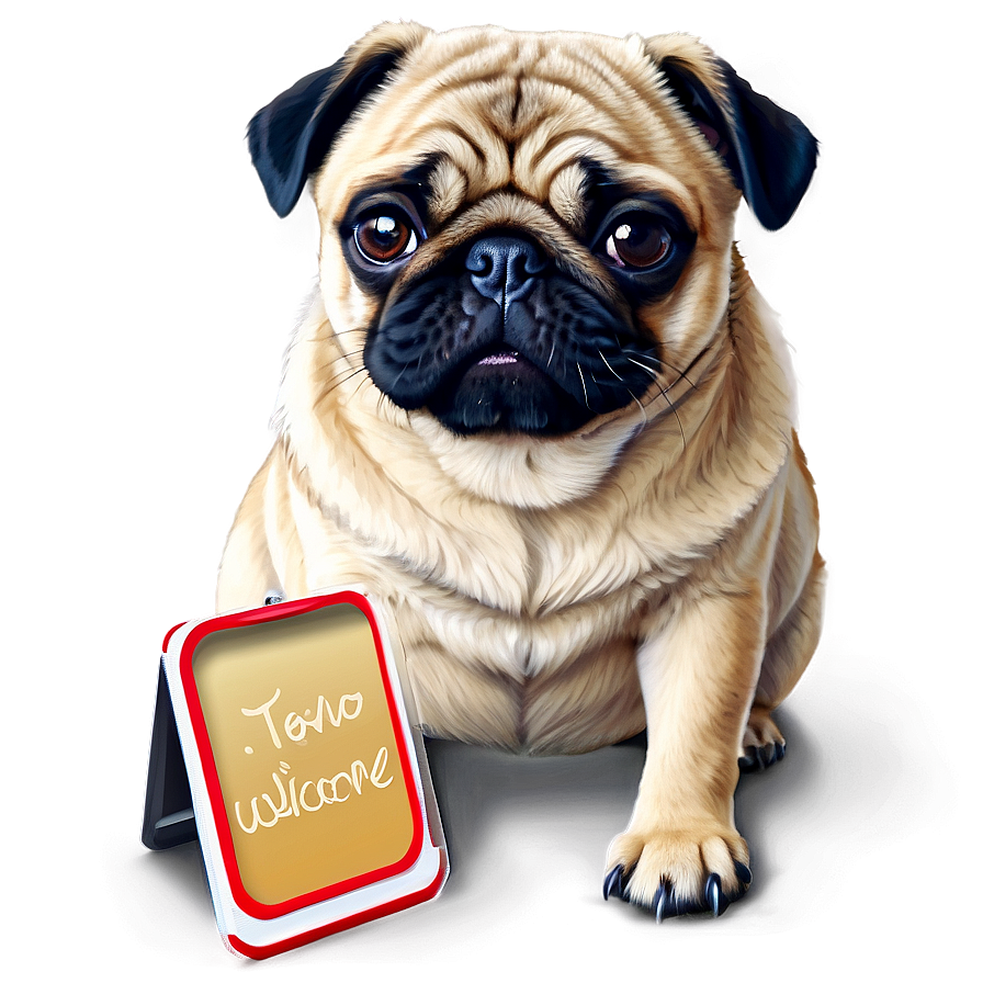 Pug Welcome Sign Png Ebv PNG Image