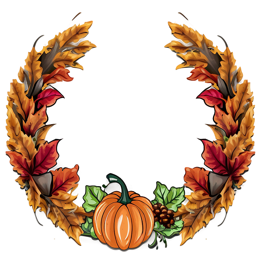 Pumpkin And Spice Wreath Png 05242024 PNG Image