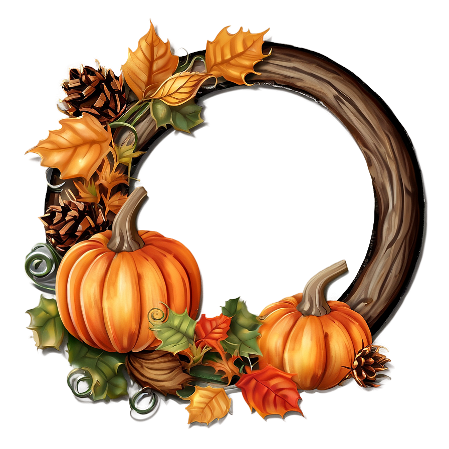 Pumpkin And Spice Wreath Png Kfa74 PNG Image