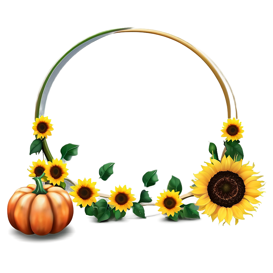 Pumpkin And Sunflowers Png Rpo PNG Image