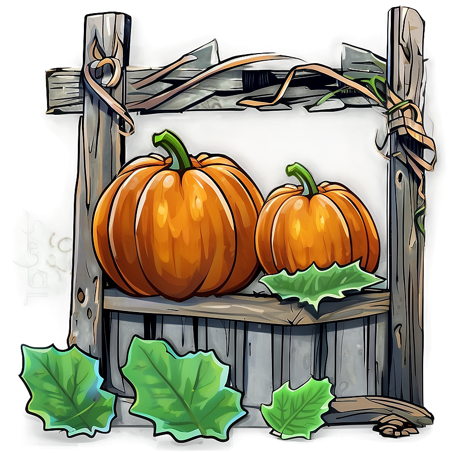 Pumpkin Farm Scene Png Hfq13 PNG Image