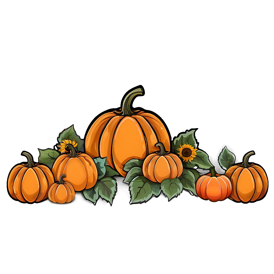 Pumpkin Patch And Sunflower Field Png Ati63 PNG Image