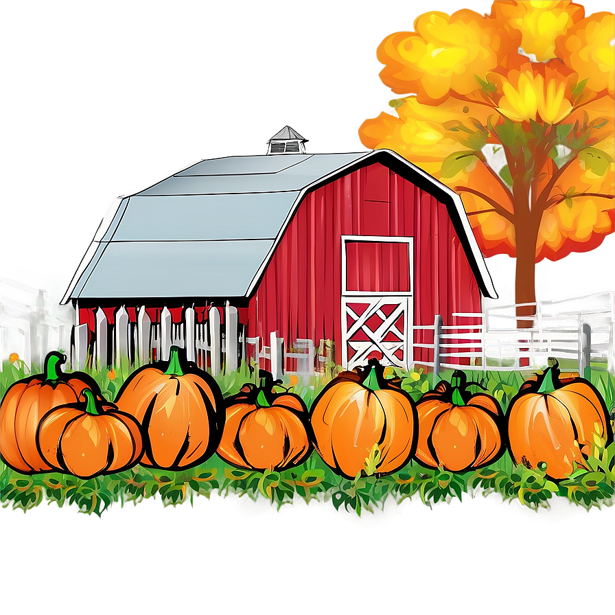 Pumpkin Patch With Barn Backdrop Png Guq35 PNG Image