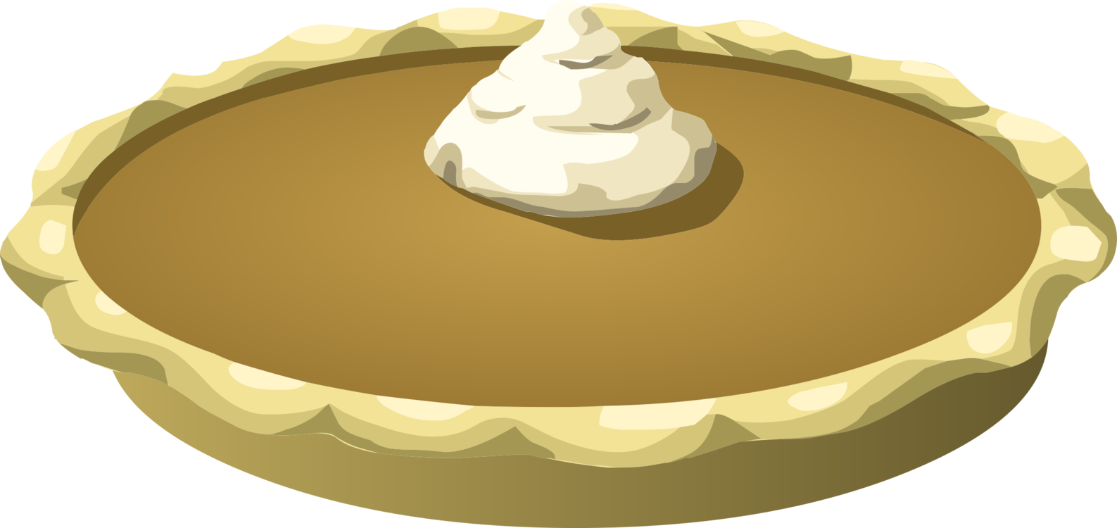 Pumpkin Pie With Whipped Cream Top PNG Image