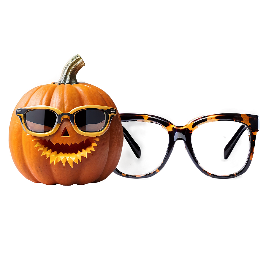 Pumpkin With Glasses Png 61 PNG Image