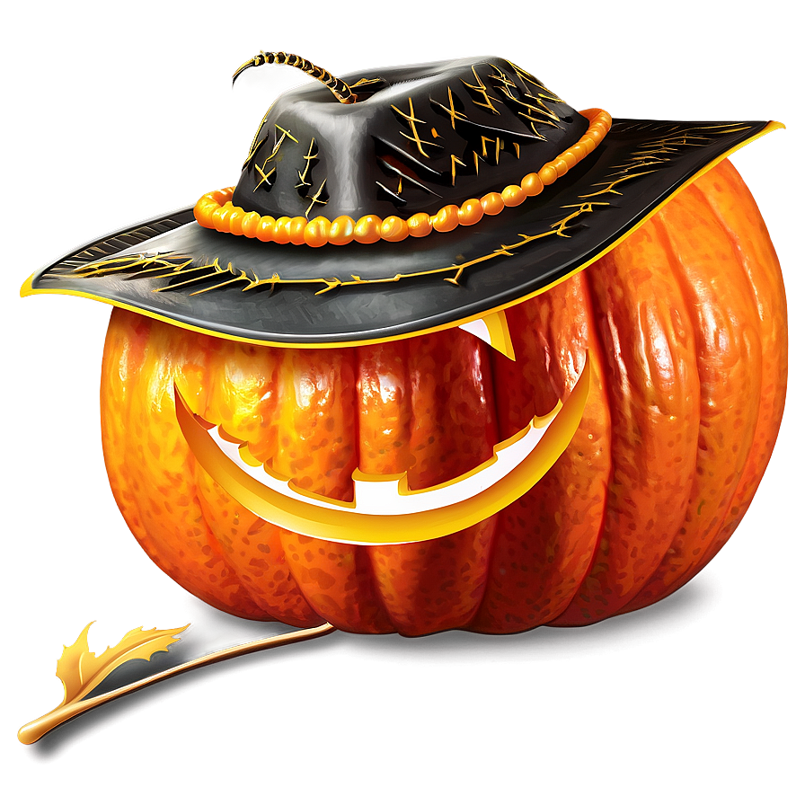 Pumpkin With Hat Png Pax17 PNG Image