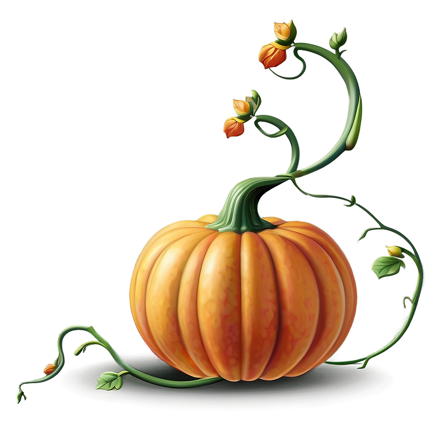 Pumpkin With Vine Png 16 PNG Image