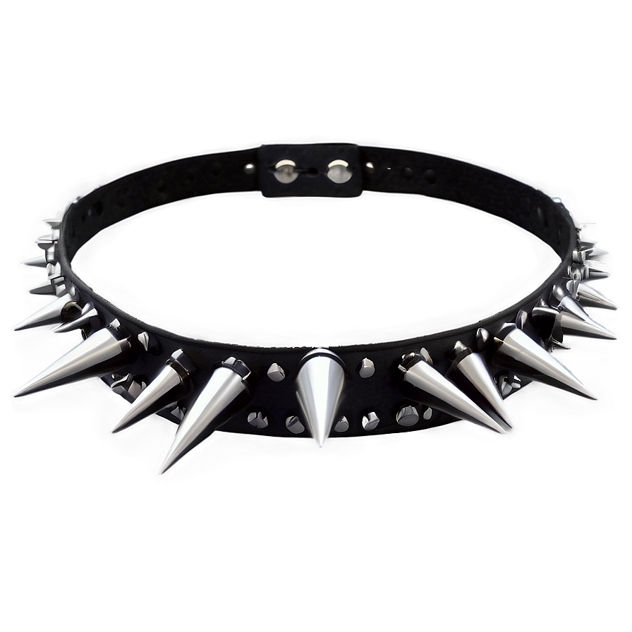 Punk Spiked Choker Necklace Png 06282024 PNG Image