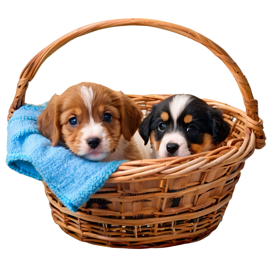 Puppy In Basket Png Rfn41 PNG Image