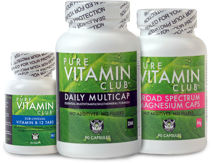 Pure Vitamin Club Bottles PNG Image