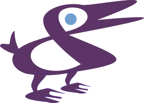 Purple Abstract Bird Illustration PNG Image